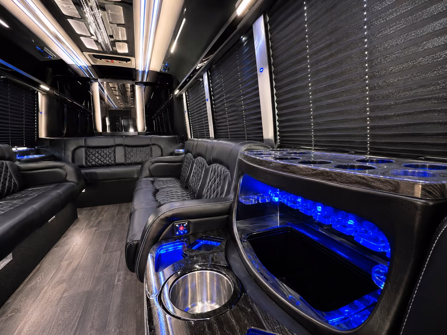 18 Passenger Party Bus Interior