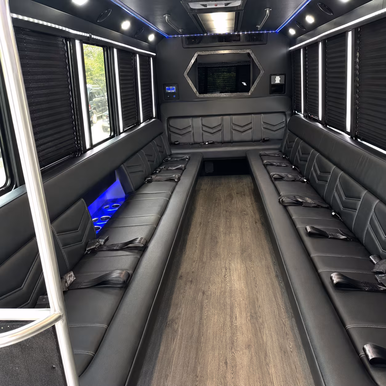 Denver Sporting Event Transportation party bus exterior