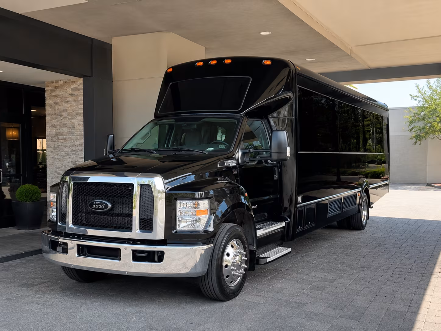 Denver Sporting Event Transportation party bus exterior