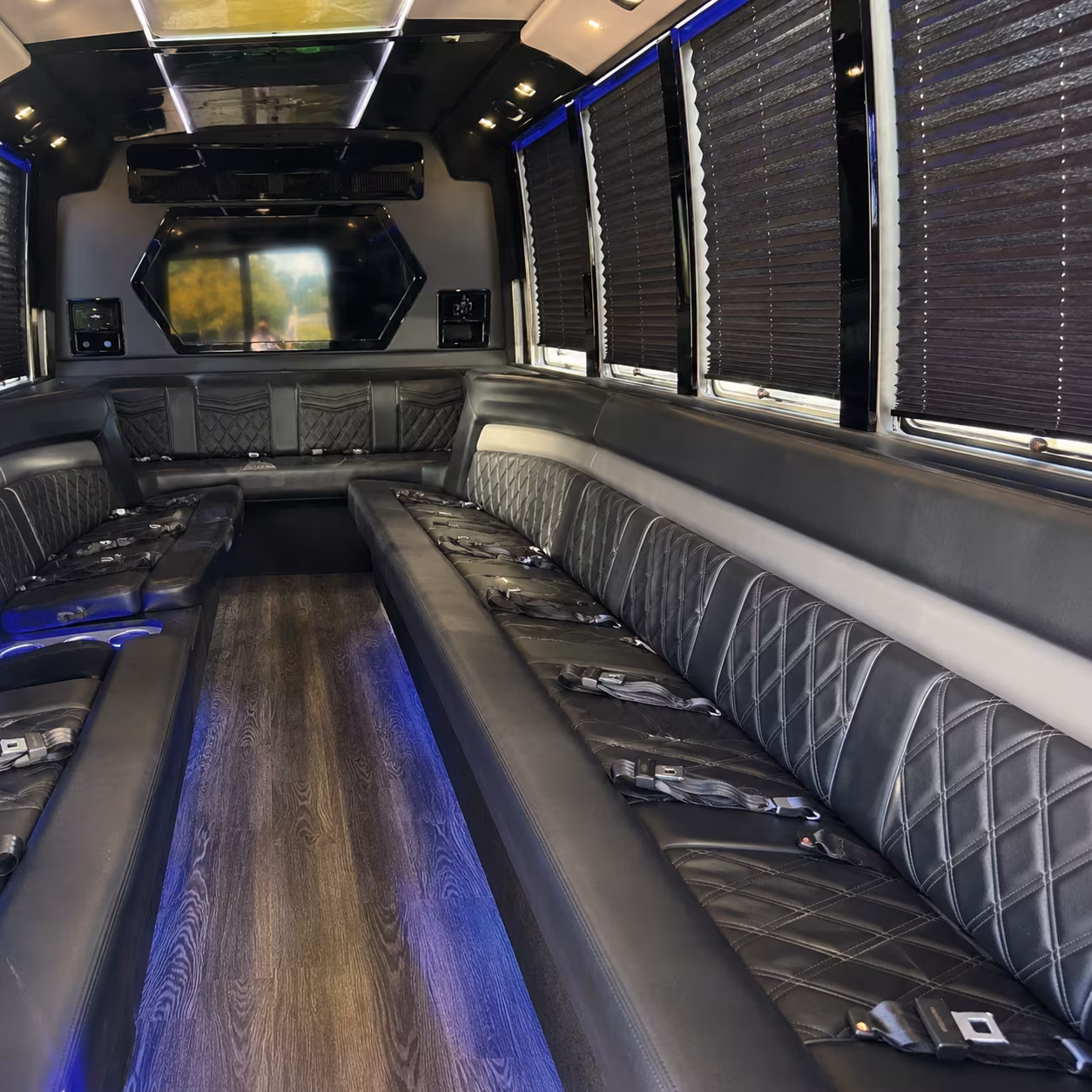 Denver Sporting Event Transportation party bus exterior